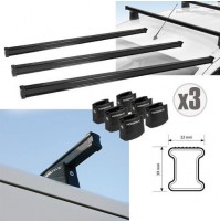 3x BARRE PORTATUTTO PER FORD TOURNEO CUSTOM L1,L2 (2012->) NORDRIVE KARGO 150 cm