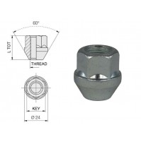 BULLONI DADI FISSAGGIO RUOTE,KIT 24 PEZZI,DADO 12X1,25 CHIAVE 21 APERTO