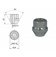 BULLONI DADI FISSAGGIO RUOTE,KIT 24 PEZZI,DADO 12X1,5 CHIAVE 19 APERTO