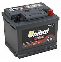 Batteria auto UNIBAT EXTRALIFE,12V-55Ah-480A di spunto,polo + dx-207x175x175m