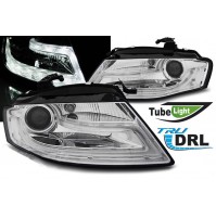 FARI FANALI ANTERIORI AUDI A4 B8-8K DAL 2008 AL 2012,LUCI DIURNE A LED CROMATO 