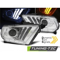 Fari anteriori FORD MUSTANG V 10-13 TUBE LIGHT CHROME,FRECCIA DINAMICA.NO CEE.