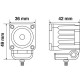 Faro ausiliario a 1 Led  9/32V Luce focalizzata Bianco per moto,auto, 10w-6000k