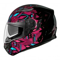 IRIE CASCO INTEGRALE SFIDA NERO DETT. FUCSIA INTERNO ANALLERGICO CON SOTTOGOLA