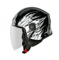 IRIE CASCO JET MILANO NERO DETTAGLI BIANC. INTERNO ANALLERGICO DETTAGLI SKEENTEX