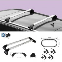 KIT 2x BARRE PORTATUTTO IN ALLUMINIO TELESCOPICHE PER FIAT 500X (2015->)