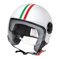 LD-2, casco demi-jet - Bandiera Italiana,visiera trasparente misura L,lampa