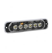 Luce strobo multifunzione a 6 Led, 12/24V - Arancio,omologate