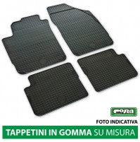 TAPPETI IN GOMMA SU MISURA FIAT FULLBACK DAL 2016,4 PEZZI CON FIX